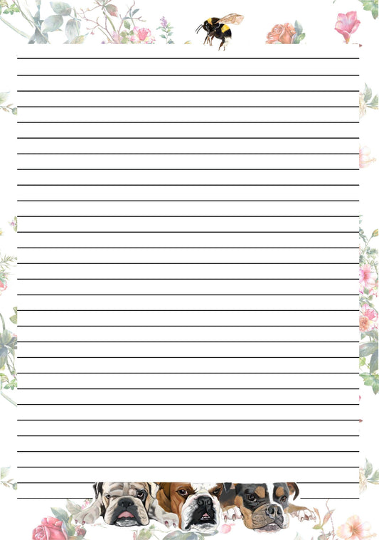 Writing paper-Beautiful hand designed letter writing set - Dogs  - Envelopes- Stickers- Letter writing- Traditional writing set