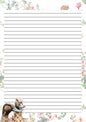 Writing paper-Beautiful lined paper- A5- letter writing set-Duck- Bee-Hare -Envelopes- Stickers- Letter writing- Penpal letter