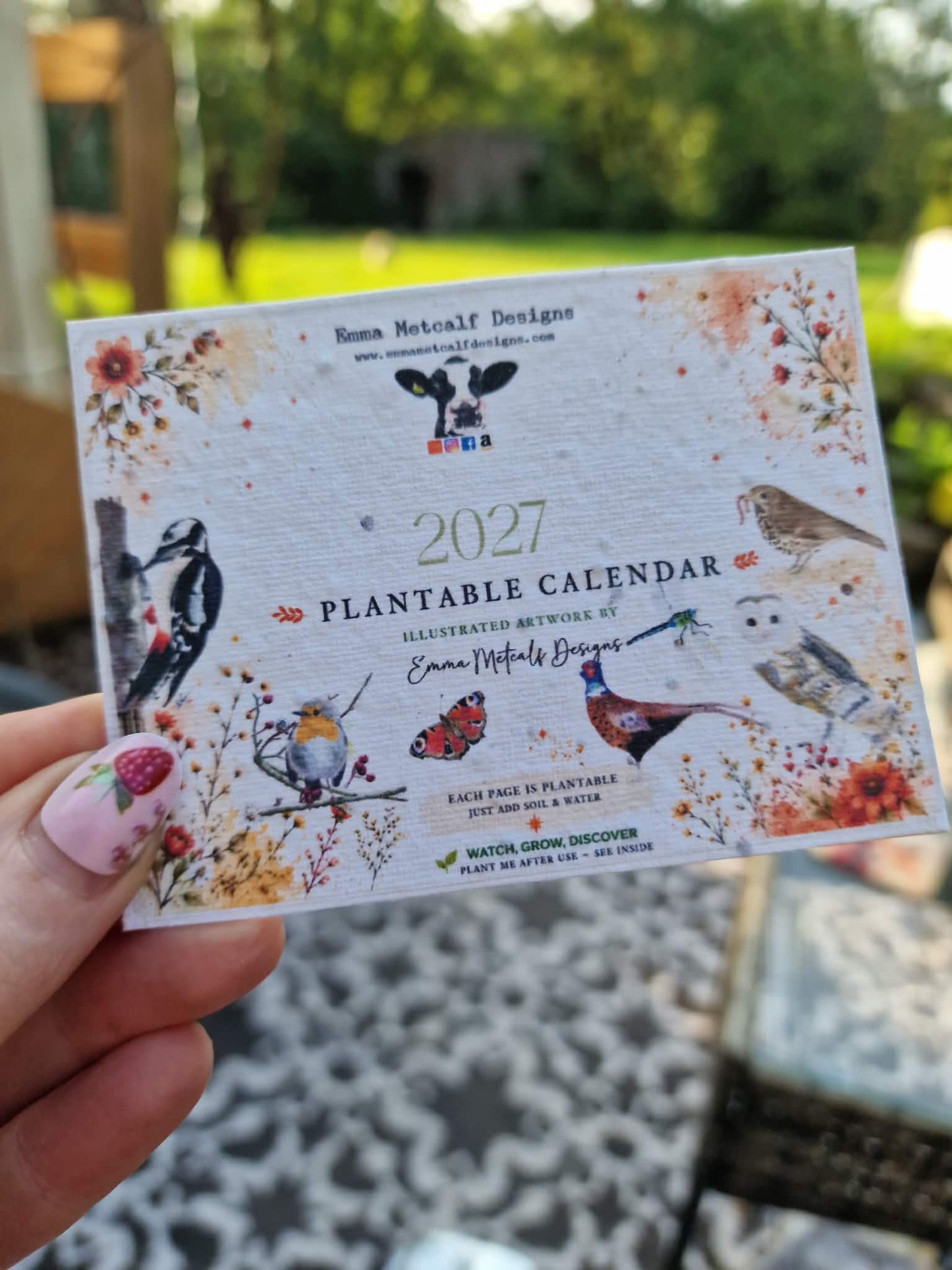 Plantable Wildflower Calendar 2027 – Seed Paper Desk Calendar