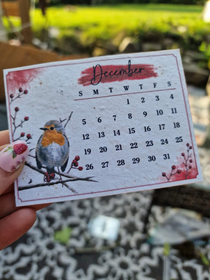 Plantable Wildflower Calendar 2027 – Seed Paper Desk Calendar