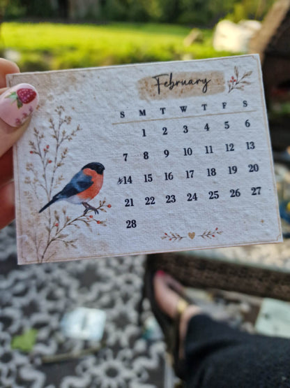 Plantable Wildflower Calendar 2027 – Seed Paper Desk Calendar