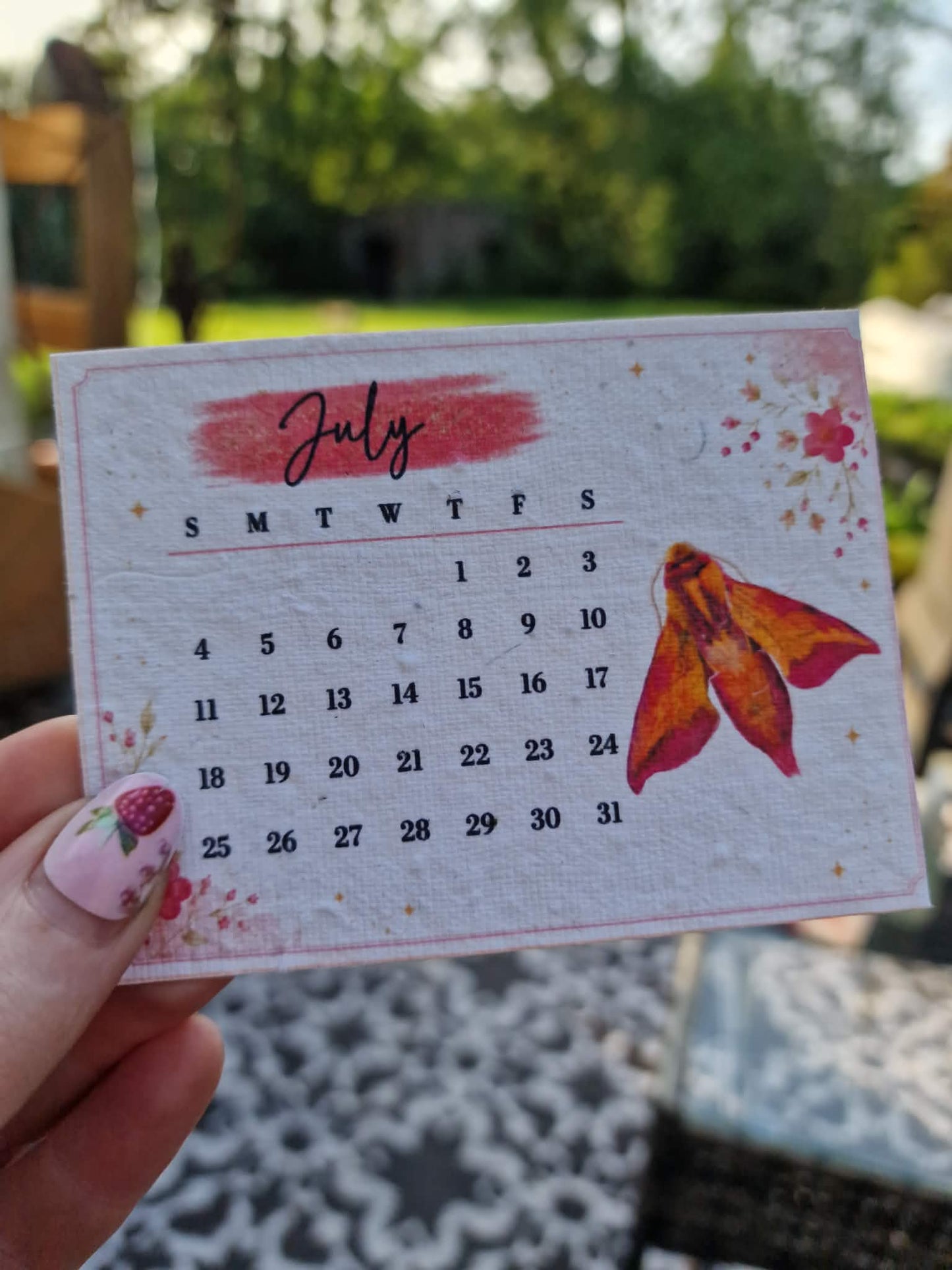 Plantable Wildflower Calendar 2027 – Seed Paper Desk Calendar
