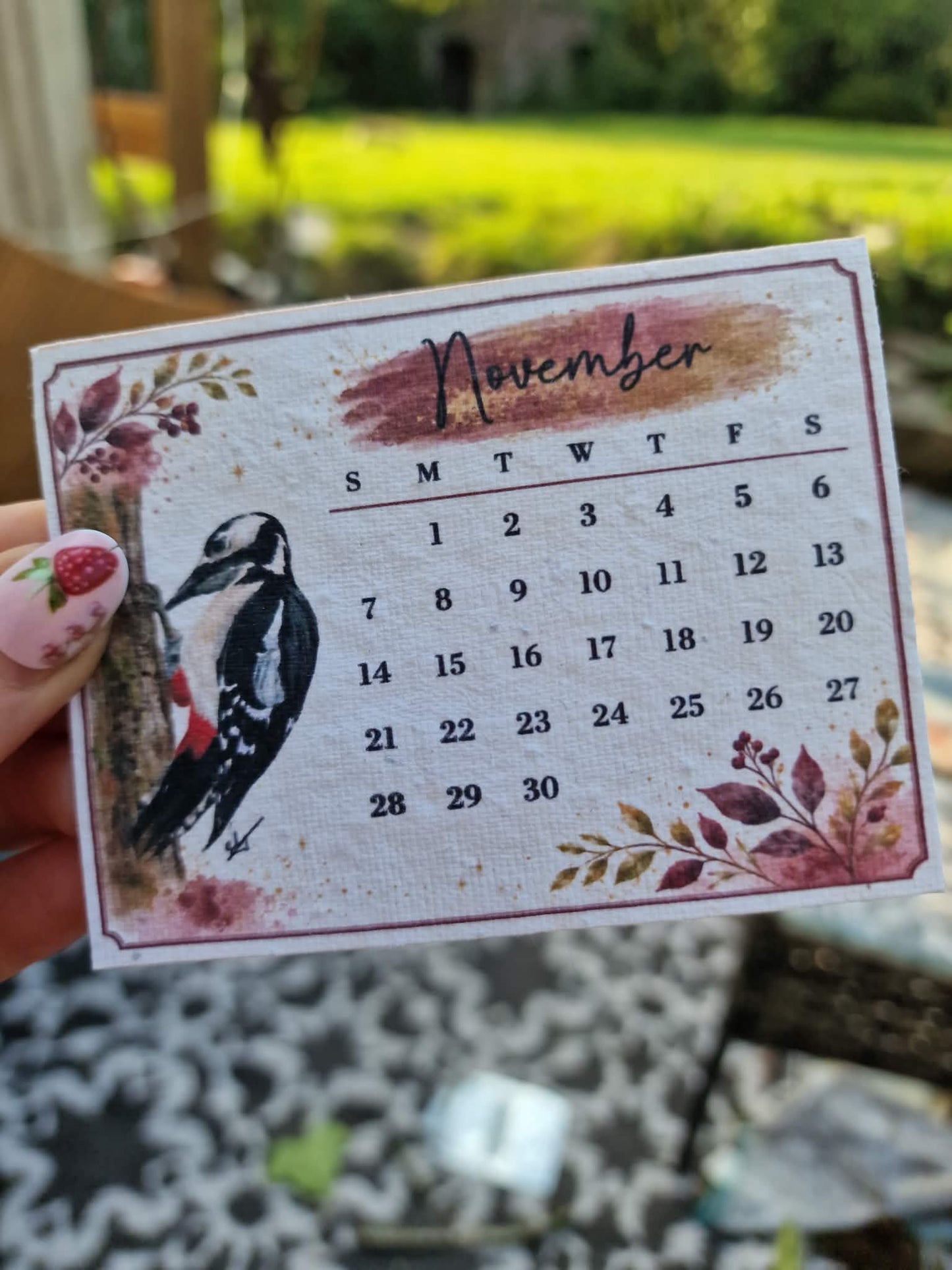 Plantable Wildflower Calendar 2027 – Seed Paper Desk Calendar