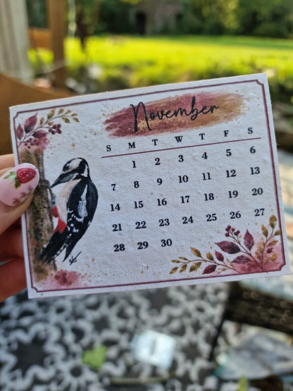 Plantable Wildflower Calendar 2027 – Seed Paper Desk Calendar