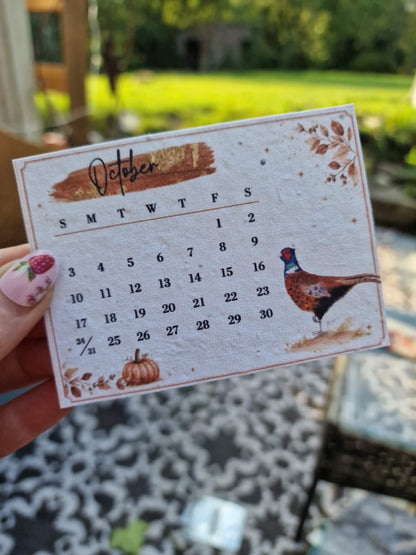 Plantable Wildflower Calendar 2027 – Seed Paper Desk Calendar