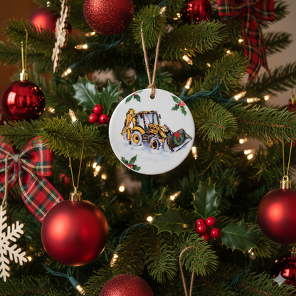 Christmas Tractor Ceramic Bauble – 7cm | Original Farm Art | John Deere, New Holland, Massey 135 & Case IH | Xmas tree Ornament