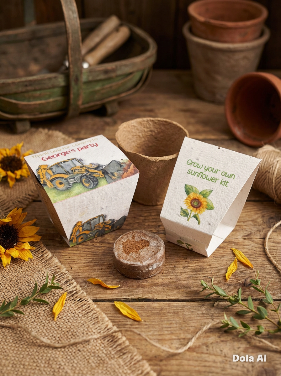 Grow your own Sunflowers kit- personalised party favours -Plastic Free Party Bag Fillers. Eco- Friendly Party Favours- End of term gifts.
